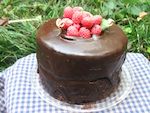 Decadent Chocolate Cake with Raspberries
